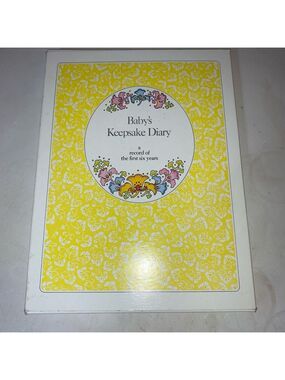 Vintage Unisex Baby Keepsake Diary Yellow